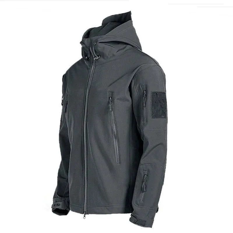 Outdoor Soft Shell Stormsuit Men's Autumn And Winter Plush Warm Coat Mountaineering Waterproof And Windproof Ski Cycling Suit
