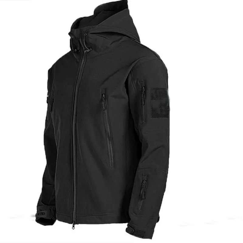 Outdoor Soft Shell Stormsuit Men's Autumn And Winter Plush Warm Coat Mountaineering Waterproof And Windproof Ski Cycling Suit