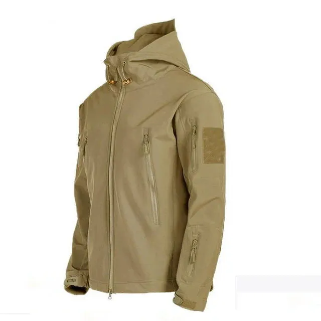 Outdoor Soft Shell Stormsuit Men's Autumn And Winter Plush Warm Coat Mountaineering Waterproof And Windproof Ski Cycling Suit