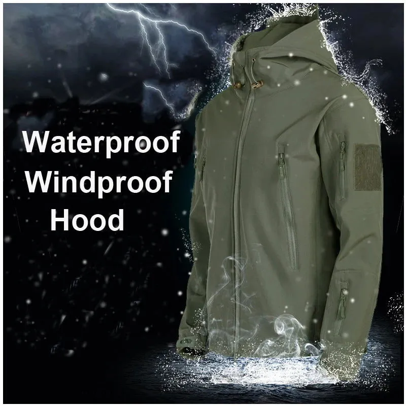 Outdoor Soft Shell Stormsuit Men's Autumn And Winter Plush Warm Coat Mountaineering Waterproof And Windproof Ski Cycling Suit