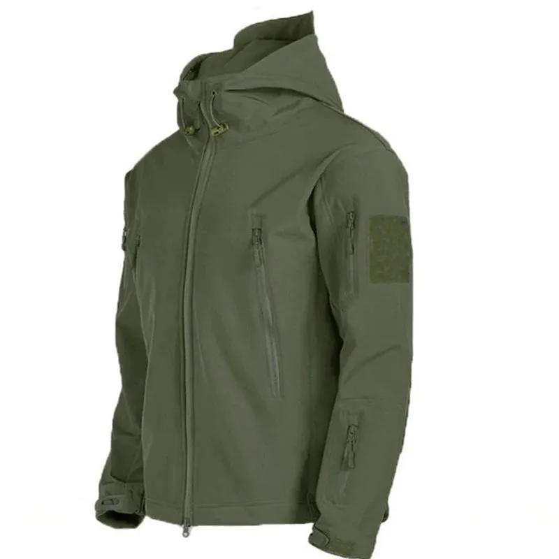 Outdoor Soft Shell Stormsuit Men's Autumn And Winter Plush Warm Coat Mountaineering Waterproof And Windproof Ski Cycling Suit