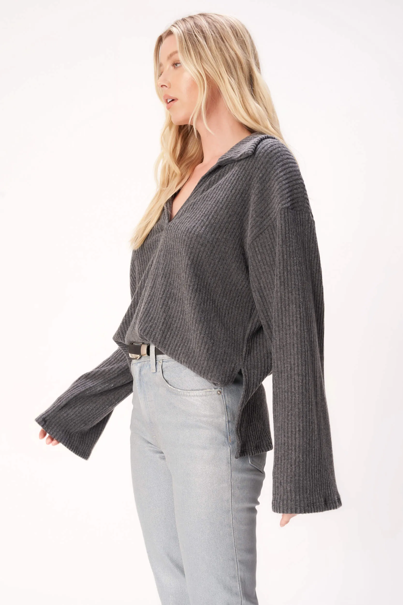 Raven Collared Cozy Rib