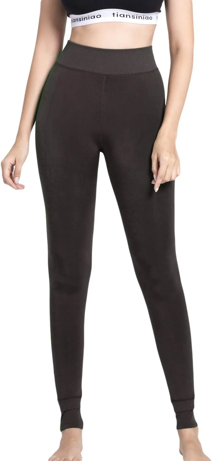 Romastory Winter Warm Leggings Women Elastic Thick Thermal Legging Pants Fleece Lined Tights