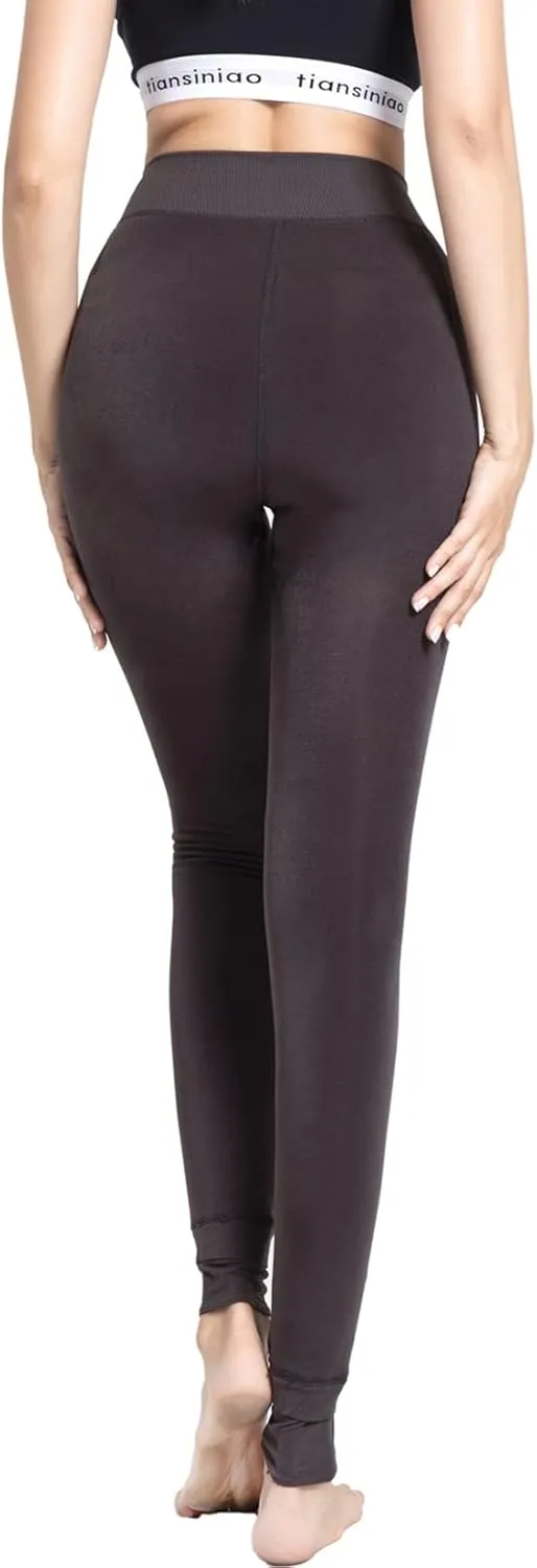 Romastory Winter Warm Leggings Women Elastic Thick Thermal Legging Pants Fleece Lined Tights