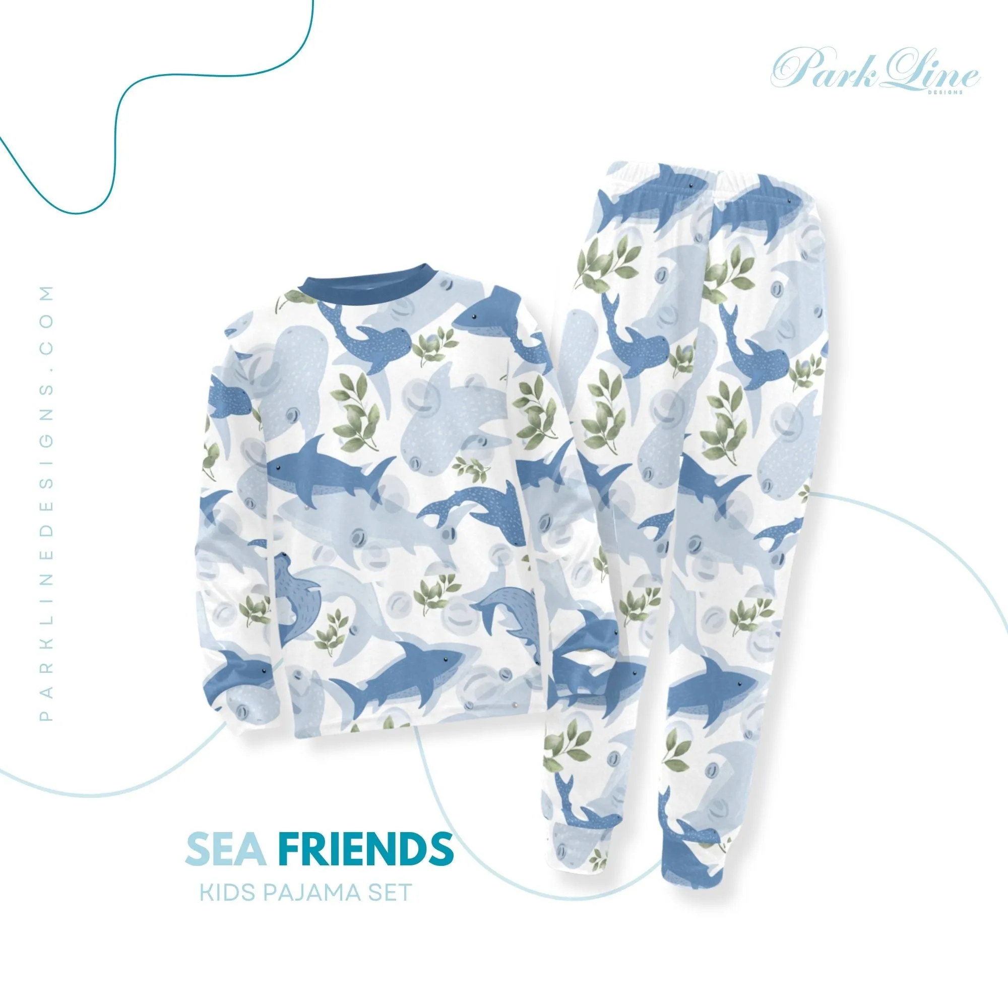 Sail Boat Boys' Pajama Set | Crew Neck Long Pajama Set | Soft Long Sleeve Sleepwear for Lounging and Relaxing