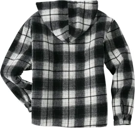 SCODI Men's Flannel Shirt Jacket Fleece Sherpa Lined Plaid Jackets Coat Full Zip Up Hoodie Winter Outwear