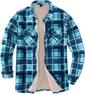 ThCreasa Womens Sherpa Fleece Lined Flannel Shirt Jacket Warm Button Up Plaid Shirt Jac (Sherpa Fleece Throughout)