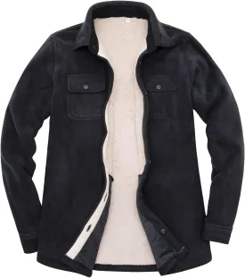 ThCreasa Womens Sherpa Fleece Lined Flannel Shirt Jacket Warm Button Up Plaid Shirt Jac (Sherpa Fleece Throughout)
