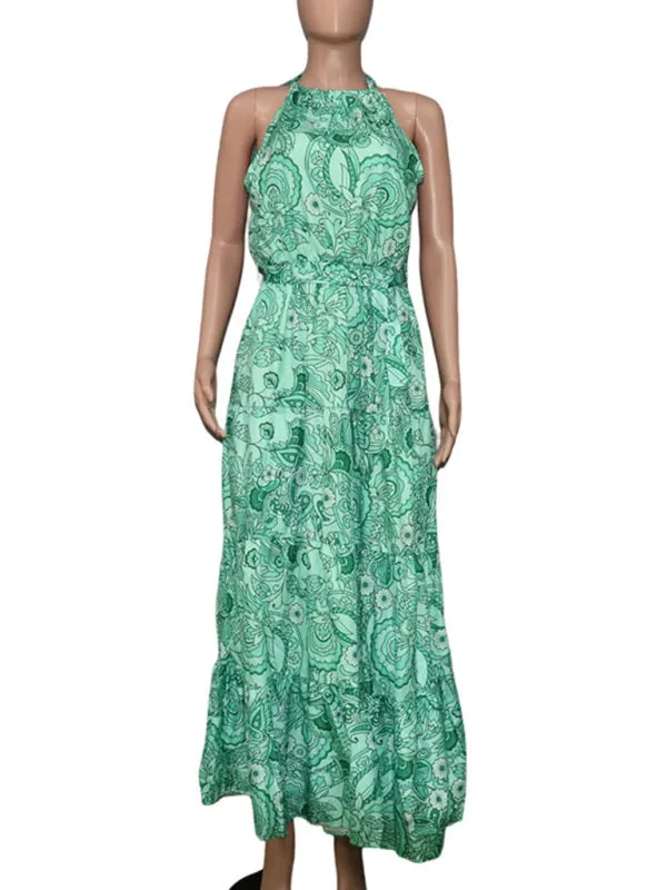 Trendy Bohemian Folk Maxi Dress