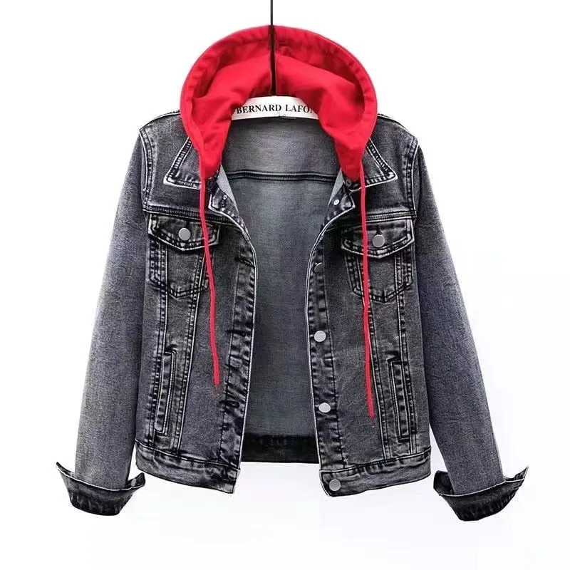 Winter Women Jean Jacket Pockets Button Soft Hooded Warm Outerwear Hooded Fashion Slim Denim Coats Female