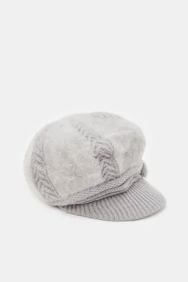 Women Grey Knitted Cap