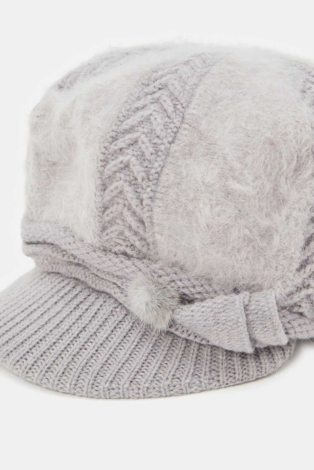 Women Grey Knitted Cap