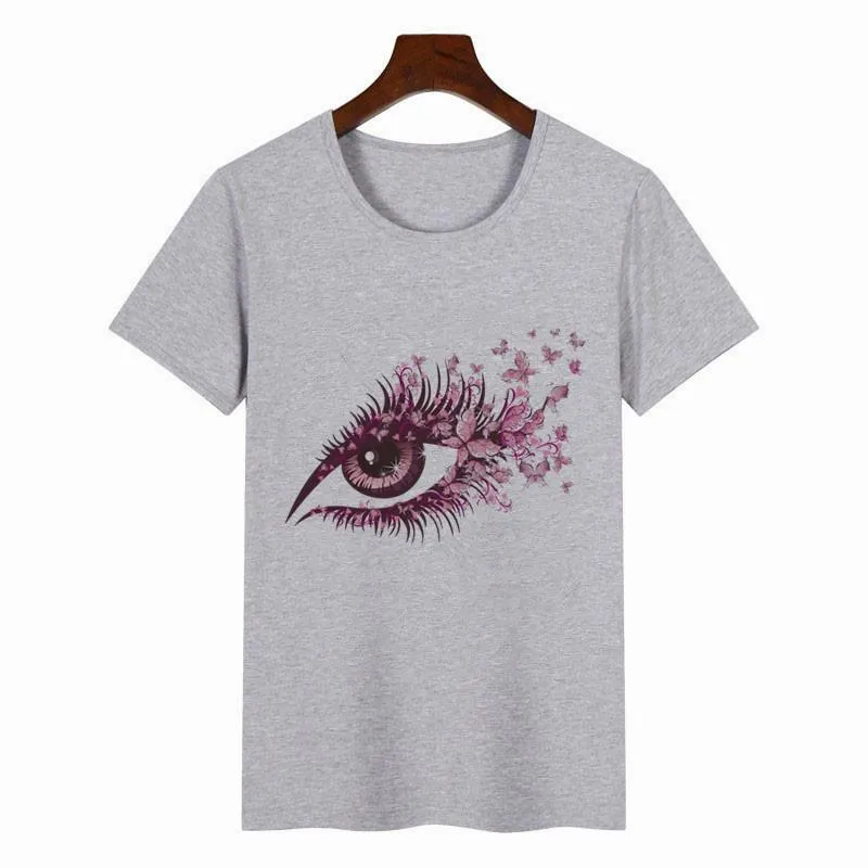 Women's Colorful Butterfly Print Short Sleeve T-shirt