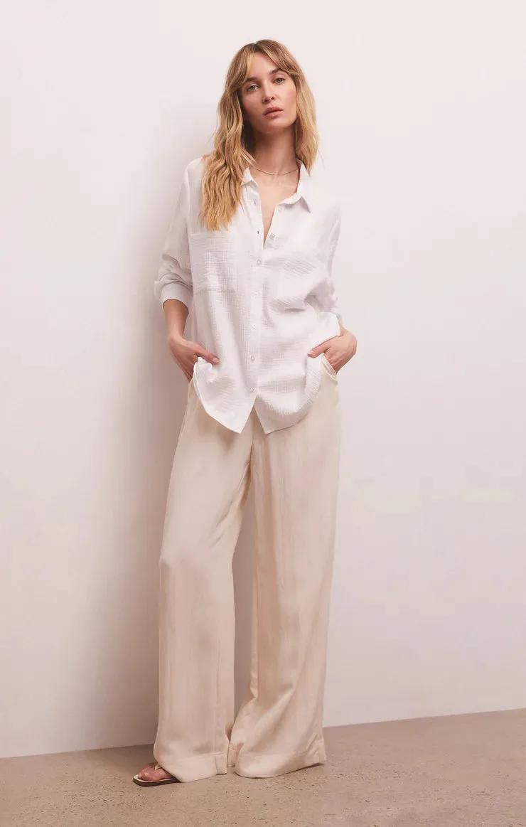 Zsup Kaili Button Up Gauze Top-JADE
