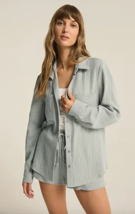 Zsup Kaili Button Up Gauze Top-JADE